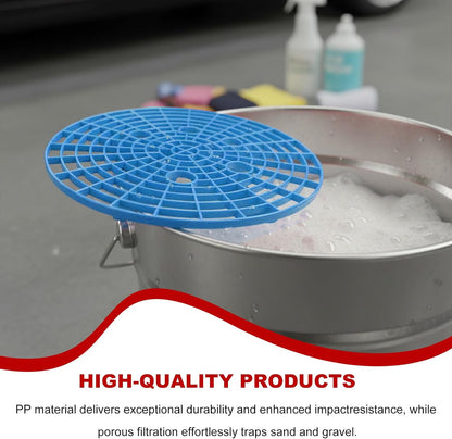 2 PCS Car Wash Bucket Insert, Auto Washing Grit Filter Dirt Trap for Removing Debris, Plastic Grit Trap Detailing Tool Fits 12-Inch Diameter or 3-5 Gallon Buckets (Black＋Red)