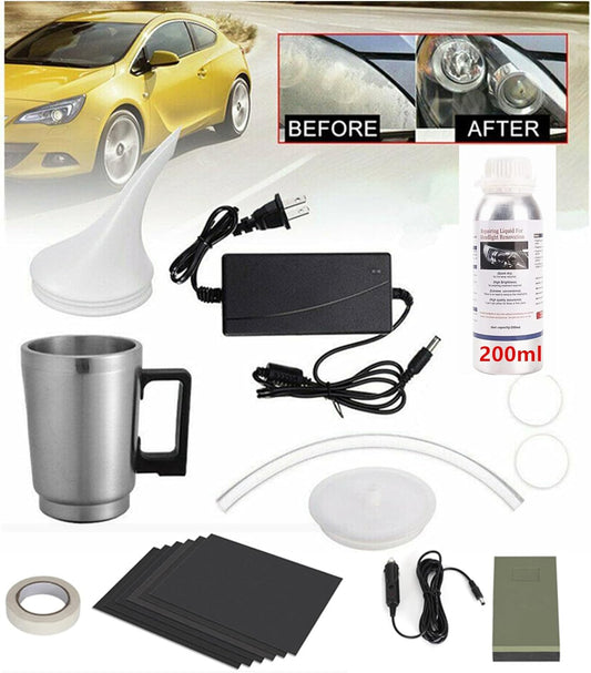 Car Headlight Lens Restoration Kit with 200ml Headlight Repair Liquid,Headlight Polishing Repair Kit for Headlight Lens Restoration Cracks/Yellow/Vague
