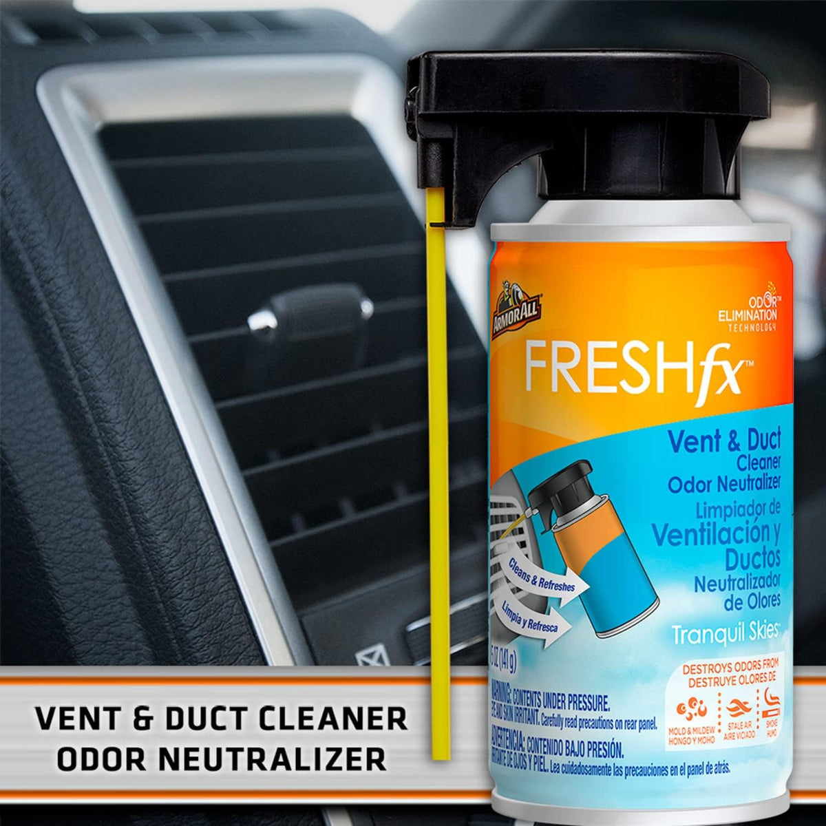 Armor All Fresh FX Vent and Duct Cleaner Odor Neutralizer, Tranquil Skies Scent, 3 Count, 5 OZ Each