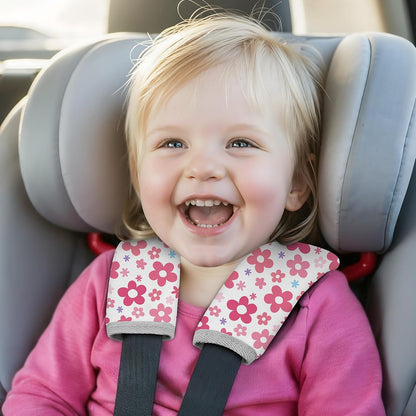 Seat Belt Cover Pad for Baby, Soft Seatbelt Cushion Covers for Kids 2Pcs Car Seat Strap Shoulder Pads for All Car Seats, Stroller, High Chair,Blue Dinosaur