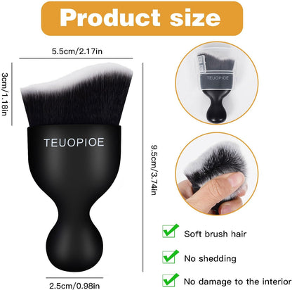 Car Interior Cleaning Brush, Car Duster Interior,Car Detailing Brush Dusting Brush,Car Interior Cleaning Tool, Auto Soft Hair Car Brush,Auto Interior Dust Brush for Air Vents(Brown)