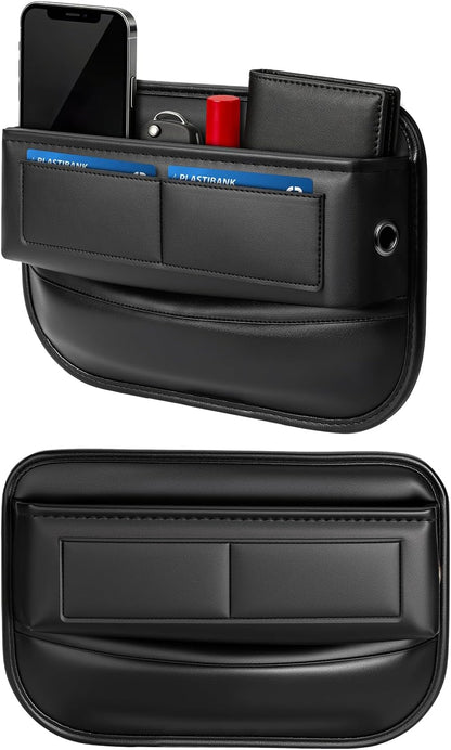Universal Fit Car Gap Filler, Premium Leather Front Seat Gap Filler Organizer Center Console Seat Side Essentials Organizer with Card Slots, Easy Access to Phone, Sunglasses, Key for Car, SUV Truck