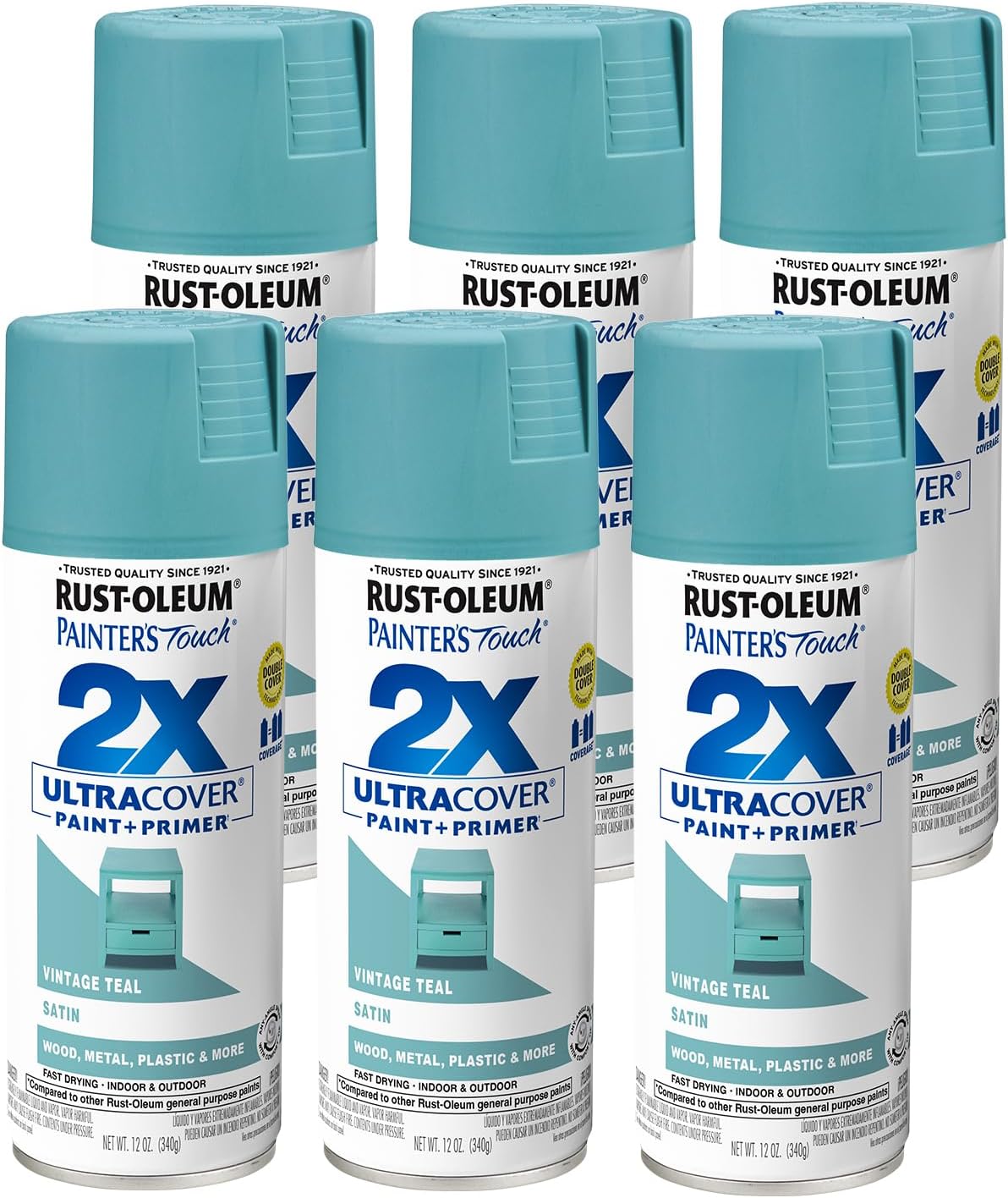 Rust-Oleum 334029 Painter's Touch 2X Ultra Cover Spray Paint, 12 oz, Gloss Clear - Colors E