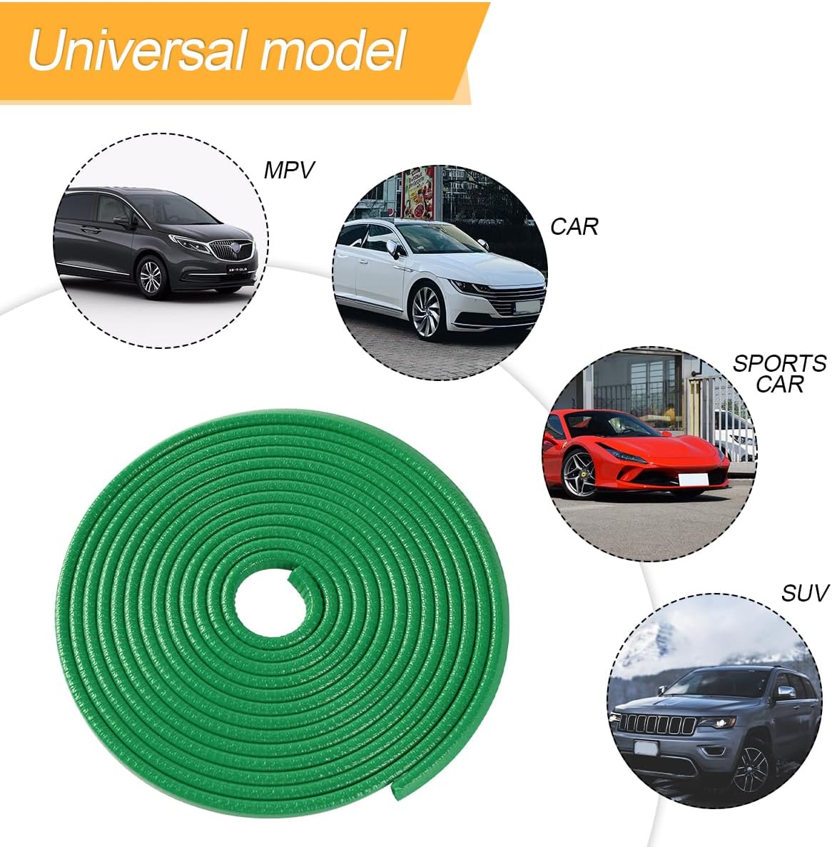 Osilly Car Door Edge Guards, 16Ft Rubber Seal Car Door Edge Trim, U Shape Door Edge Protector Guard, Aluminum Weather Proofing Automotive Door Edge Molding Protection for Most Car (Black)