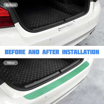 Car Rear Bumper Protector Guard, Anti-Scratch Abrasion Rubber Trunk Door Entry Sill Guard, Non-Slip Vehicle Trim Cover Protection Strip, Car Accessories for Most Cars and SUV (Black/Red/35.4" x2.7)