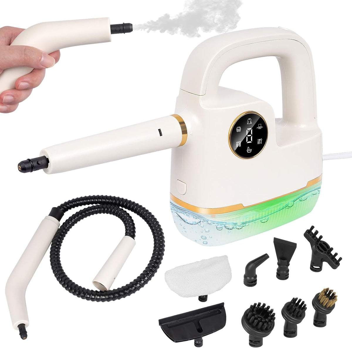 Foandbevi 7 in 1 Steam Cleaner 2500W High Pressure Steamer for Cleaning, Car Steamer Handheld Steam Cleaner for Home Use, Hardwood Floor Steam Cleaner for Upholstery, Kitchen, Bathroom, Grout