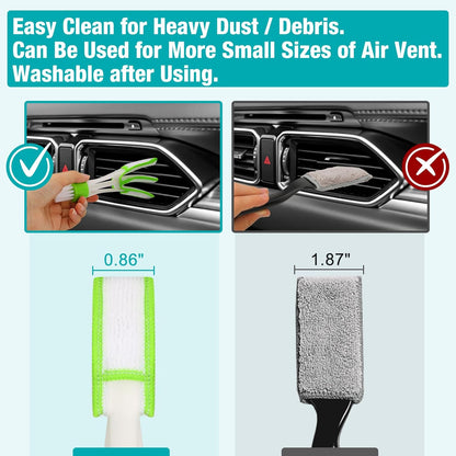 Luscinum Car Interior Duster Detailing Cleaning Gel Brushes Kit, Soft Dust Detail Crevice Brush Slime Putty Cleaner Accessories Tools for Dashboard,Air Vent,Panel,Leather