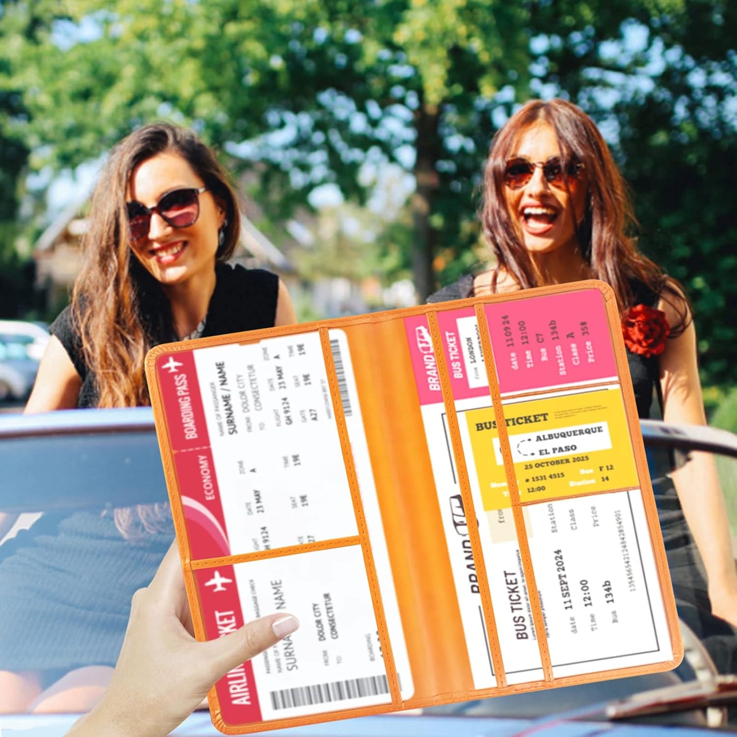 Car Registration and Insurance Card Holder - Leather Vehicle Glove Box Automobile Documents Paperwork Wallet Case Organizer for ID, Driver's License, Key, Cards - Car Accessories for Women&Men