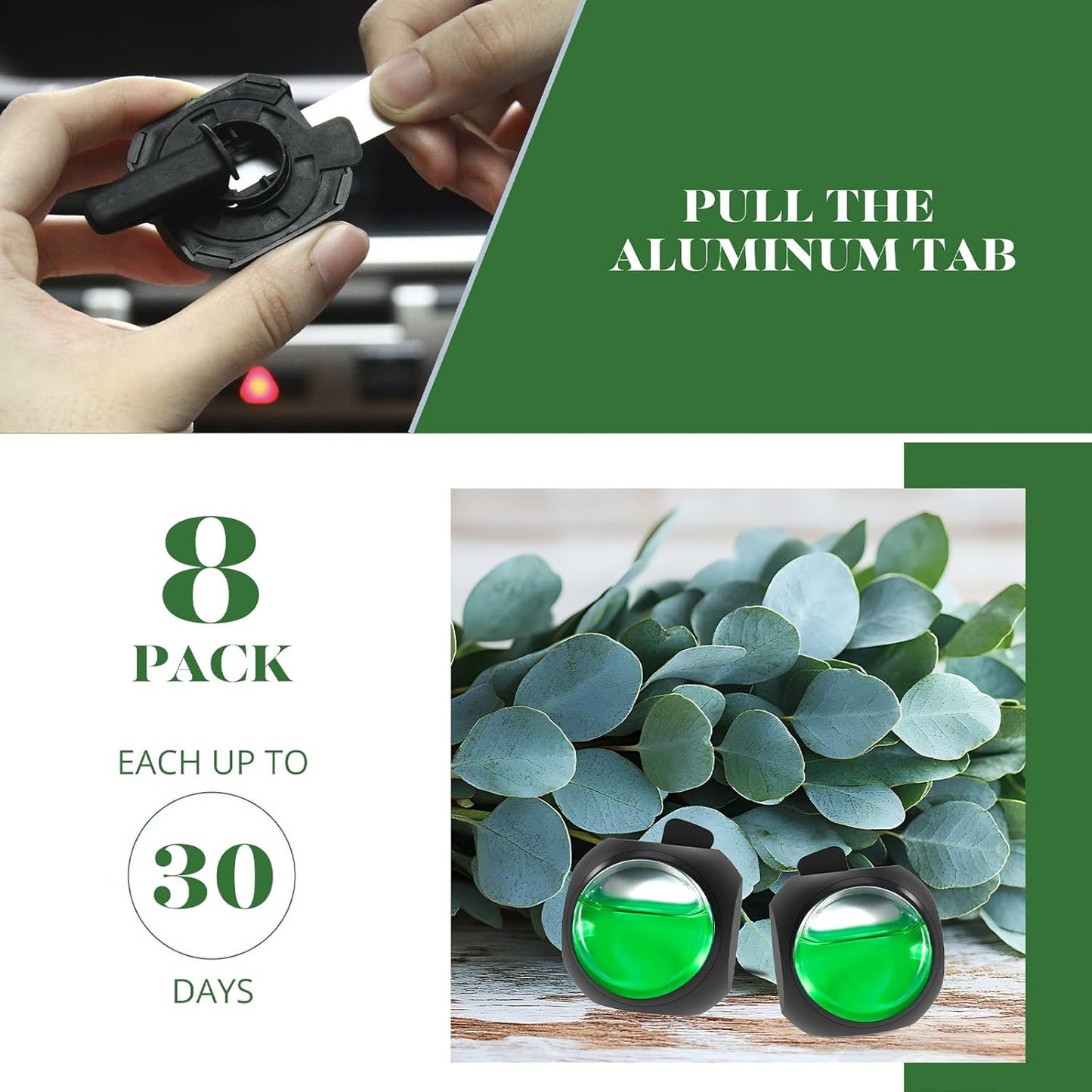 DRIVEJOY Car Air Freshener Vent Clips, 8 PK, 6 Ocean, 2 New Car Scent, Long Lasting Air Fresheners for Men & Women, Up to 240 Days, Odor Eliminator