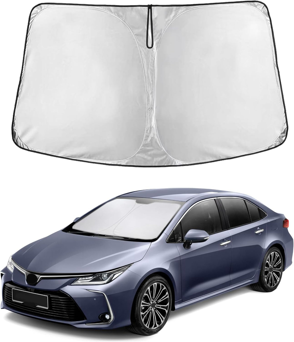 EcoNour Car Windshield Sun Shade | 2025 Upgraded Innovative No-Light-Pass Technology for Maximum Coverage | Foldable Sun Shade Keeps Your Vehicle Cool | Must-Have Car Accessories | Small (59" x 29") - Colors C