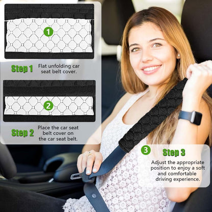 5 Pack Soft Car Seat Belt Cover Protector Comfort Auto Seatbelt Pads Strap Cushion Protecting Neck Shoulder Sedan SUV Trucks Car Interior Accessories for Adults Women Men 11 Inch Black