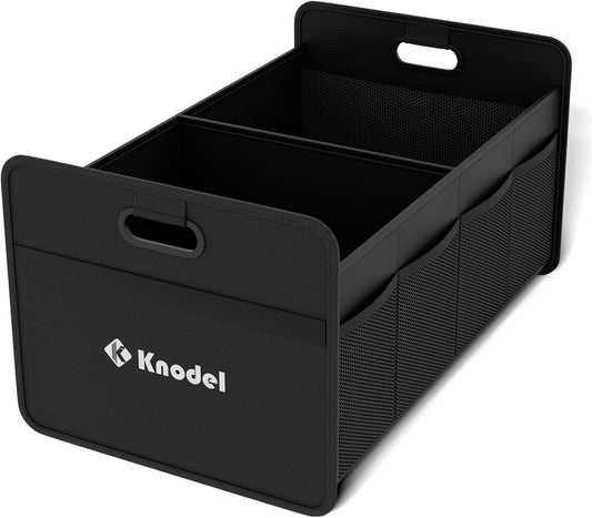 K KNODEL Car Trunk Organizer, Foldable Organizer for Car, Automotive Consoles & Organizers, Storage with Reinforced Handles (Medium, Black)