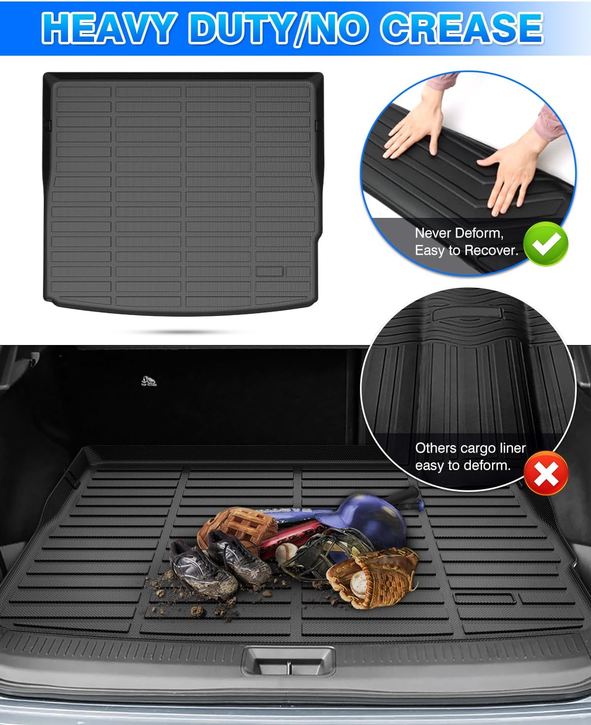 Rav4 Cargo Liner - Trunk Mat for Toyota RAV4 2019-2024 2025, All Weather Cargo Mat for rav4 Accessories, Heavy Duty (Fit for All Models)