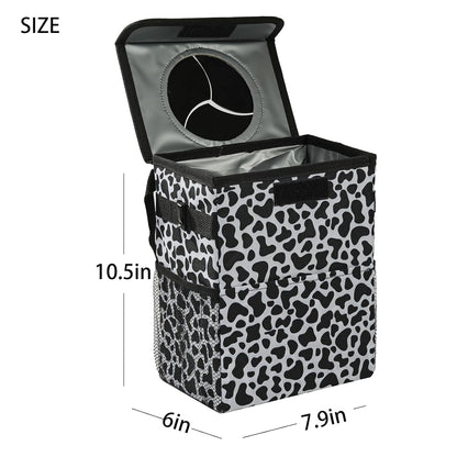 AOKJOY Car Garbage can with lid Leak Proof Vehicle Trash Can 3 Storage Pockets Hanging Waterproof car Trash Bag for SUV Beige