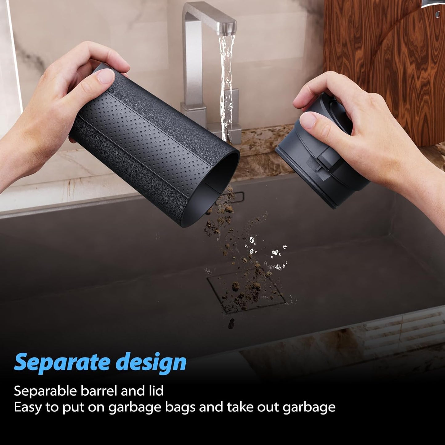 Car Trash Can Bin with Lid, 2 Packs,Mini Small Garbage Can Bin,Cup Holder Trash Can for Vehicle, Car's Door, Back Seat - Leakproof Portable Dustbin (Black)