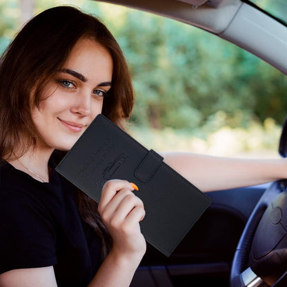 RSAquar Car Registration and Insurance Holder, Vehicle Glove Box Organizer Cool Car Accessories, Auto Truck Document Holder for Cards, Driver License, Black Glitter