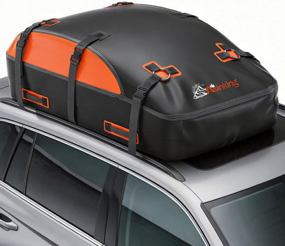Asinking Car Rooftop Cargo Carrier Bag, 100% Waterproof Non-Rip 20 Cubic Feet Car Roof Bag for All Vehicles with/Without Rack, Includes Non-Slip Mat, Luggage Lock, 4 Door Hooks, Storage Bag