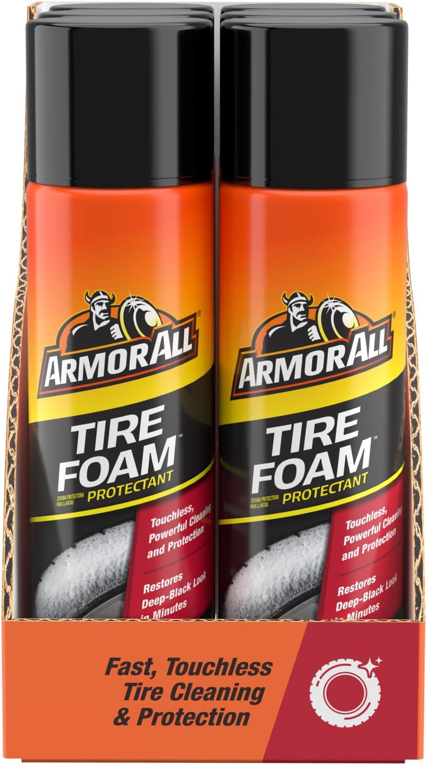 Armor All Tire Foam, Tire Cleaner Spray for Cars, Trucks, Motorcycles, 20 Oz Each, 1.25 Pound (Pack of 1)
