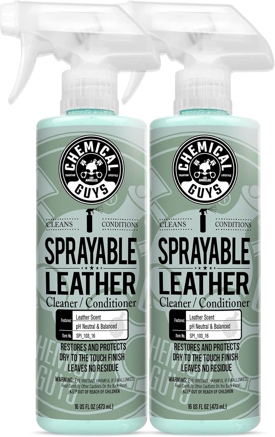 Chemical Guys Sprayable Leather Cleaner and Conditioner in One - Cleans, Conditions, and Protects Leather, Vinyl, Faux & More, Safe for Cars, Furniture & Apparel - 16 oz