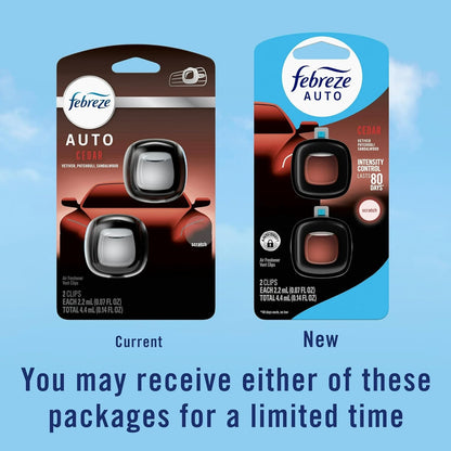 Febreze Car Vent Clips Air Freshener Smoke Odor Eliminator, Citrus Scent 2 Pack