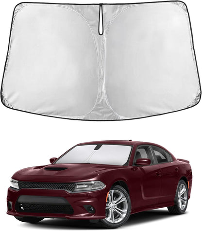 EcoNour Car Windshield Sun Shade | 2025 Upgraded Innovative No-Light-Pass Technology for Maximum Coverage | Foldable Sun Shade Keeps Your Vehicle Cool | Must-Have Car Accessories | Small (59" x 29") - Colors K