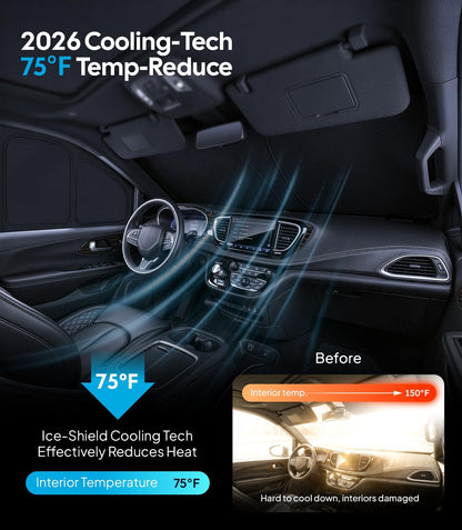Wigoo 2026 Upgrade 8PCS Full Set Window Sunshade for Toyota 4Runner 2010-2024 [7-Layer Cooler & Blacker, Ice-Crystal Tech] with Windshield for Sun Block, Baby, Camping, Privacy Napping, Relax