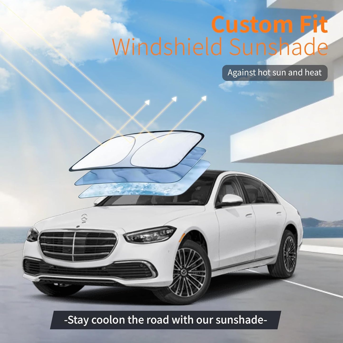Car Cover Waterproof All-Weather,Outdoor Full Exterior Automobiles Sedan/Coupe (Length 204-208 inch) with Windshield Sun Shade Universal Fit Lexus ES350, Tesla Model S,BMW 740i etc
