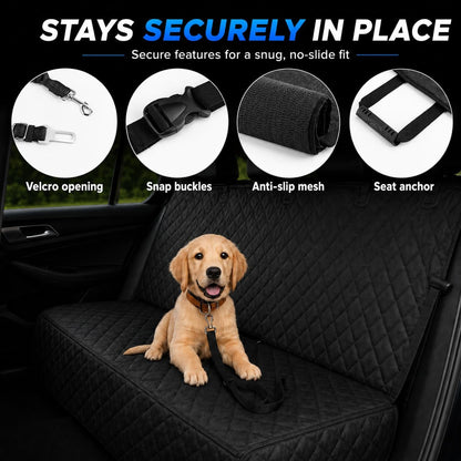fidozen Waterproof Dog Car Seat Cover for Back Seat: Suitable for Small and Large Dogs, Hammock and Pet Protector, Backseat seat Cover (Full Bench, Medium(54" W))