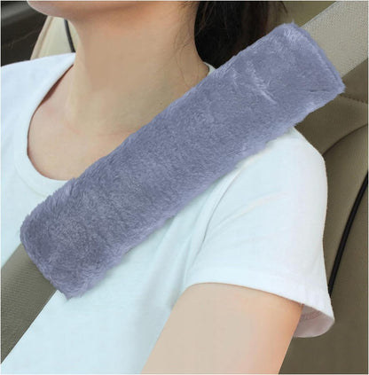 Sun Walker 2PCS Seat Belt Shoulder Pads, Fluffy Soft Plush Auto Seat Belt Pads for Protecting Your Neck & Shoulder, Comfortable Seatbelt Cover Warm Protective Cushion for Most Cars (Purple)