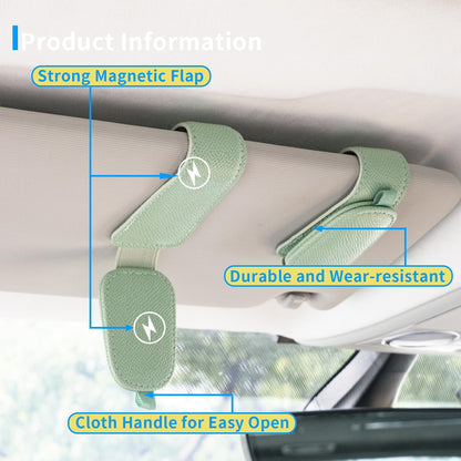 Yuoyar 2 Packs Magnetic Sunglass Holder for Car Visor (Grey) | Magnetic Interior Car Accessories