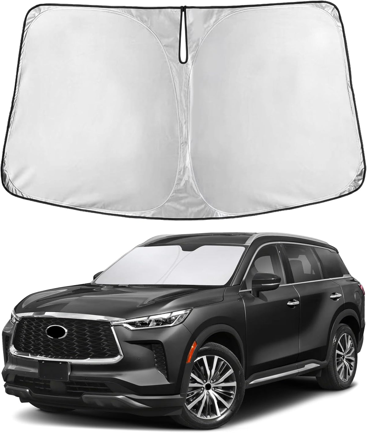 EcoNour Car Windshield Sun Shade | 2025 Upgraded Innovative No-Light-Pass Technology for Maximum Coverage | Foldable Sun Shade Keeps Your Vehicle Cool | Must-Have Car Accessories | Small (59" x 29") - Colors A
