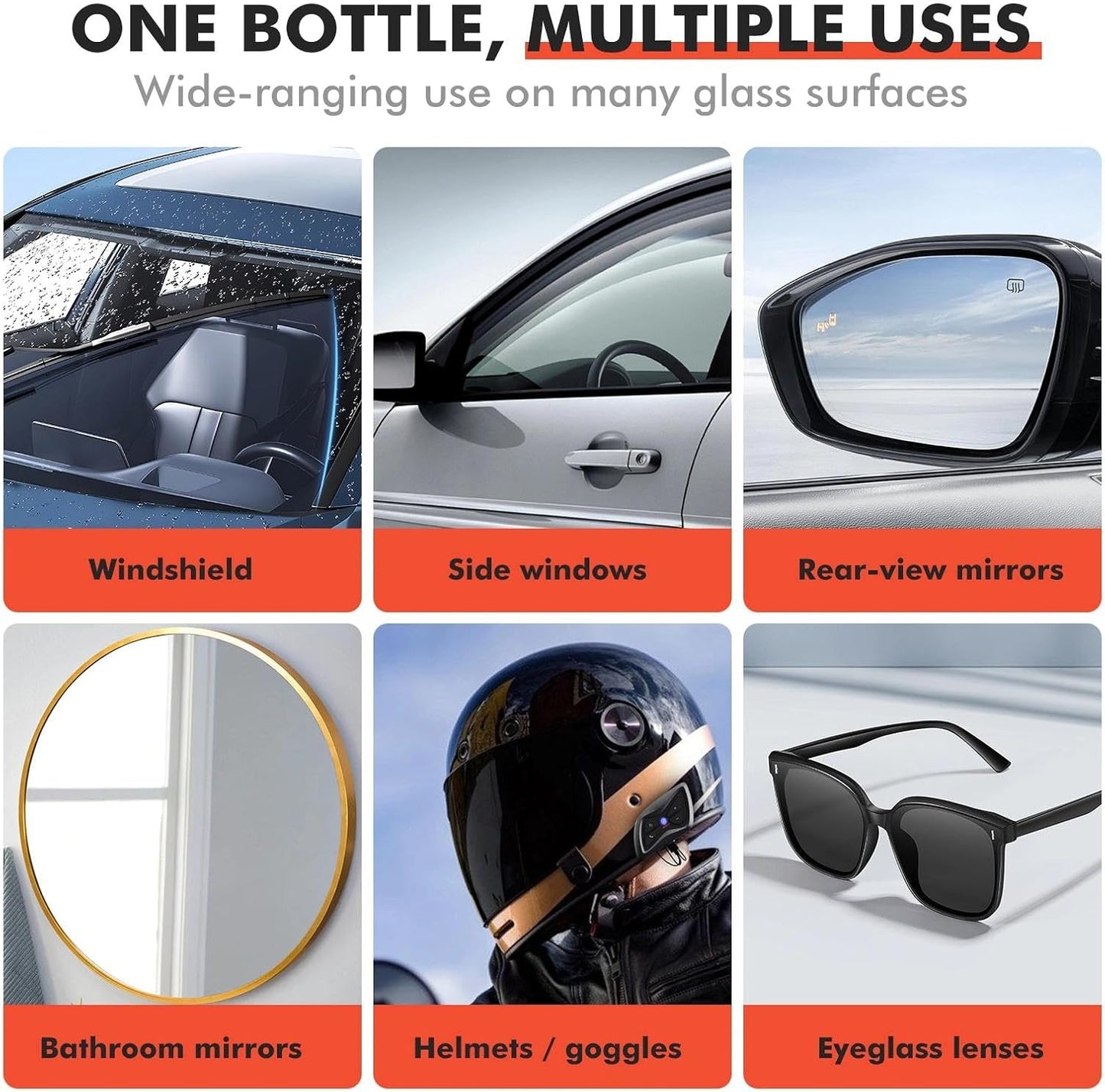 Glass Water Repellent Brush for Car,Hydrophobic Windshield Rain Repellent Coating Protection to Windows Mirrors,Improve Visibility Driving Safer Driving - 3.38 Fl oz