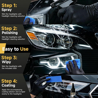 Headlight Restoration Kit,Headlight Restoration,Headlight Cleaner Oxidized & Yellowed Lens Repair with Protective Coating,Head Light Restoring Kit,Headlight Cleaner and Restorer Kit(1Set)