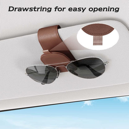 Sotfamily Sunglass Holder for Car Visor, Suede Cloth Magnetic Sunglass Organizer for Car Accessories, 2 Packs, Black