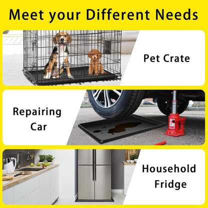 3 Pcs Extra Large Oil Drip Pan, 35.4×24×1.6Inches Oil Drain Pan for Under Car,Plastic Oil Drip Tray for Garage, Fridges, Washing Machines, Cat Litter Box,Keeps Floors Safe & Clean