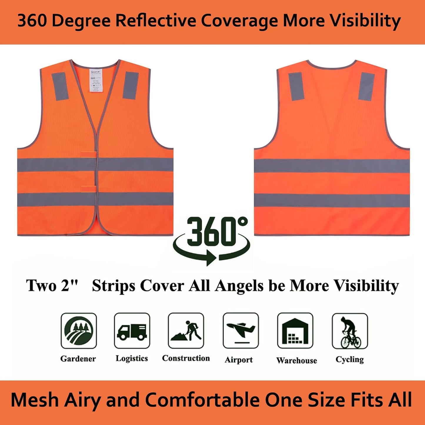 Safety Vests 10 Pack - Yellow Reflective High Visibility Construction ANSI Class 2 Work Vest for Men,Woman,Hi Vis Vest Mesh and Neon Silver Strip
