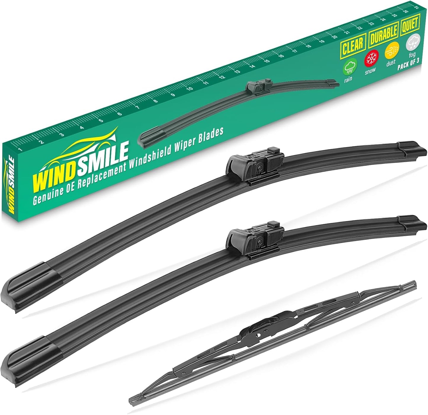 26" 16" 11" Windshield Wiper Blades Replacement for Chevrolet Chevy Trax 2024 2025 2026 Premium All Weather Front Rear Wipers Set - OEM Quality (Pack of 3) - Colors D