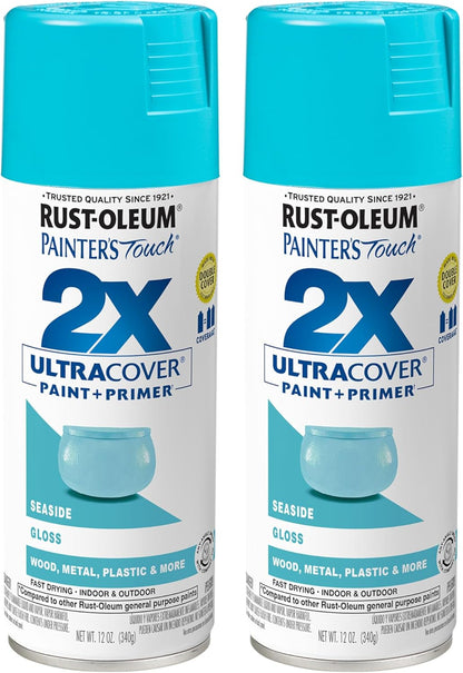 Rust-Oleum 334029 Painter's Touch 2X Ultra Cover Spray Paint, 12 oz, Gloss Clear - Colors B