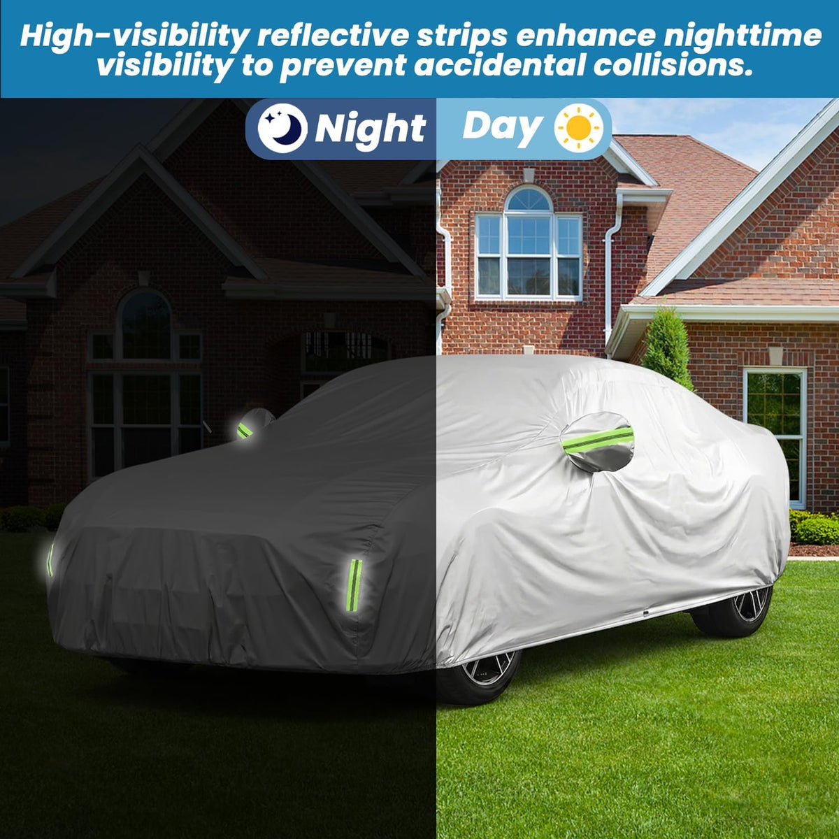 Car Cover, SUV Waterproof Car Covers for Automobiles All Weather Season UV Hail Protection Snowproof Full Car Cover, Outdoor Full Cover Universal Fit SUV Up to 190’’