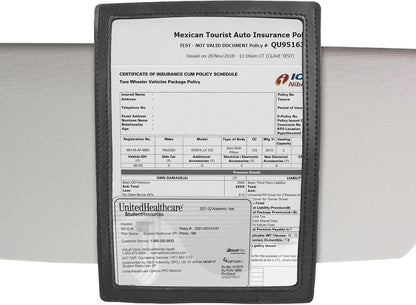 Registration Insurance Card Document Holder for Visor, Carrying Case for Registration and Insurance, Adjustable Visor Bag Drivers License Holder for Photo, Fit Most Car, SUV and Truck (Horizontally)