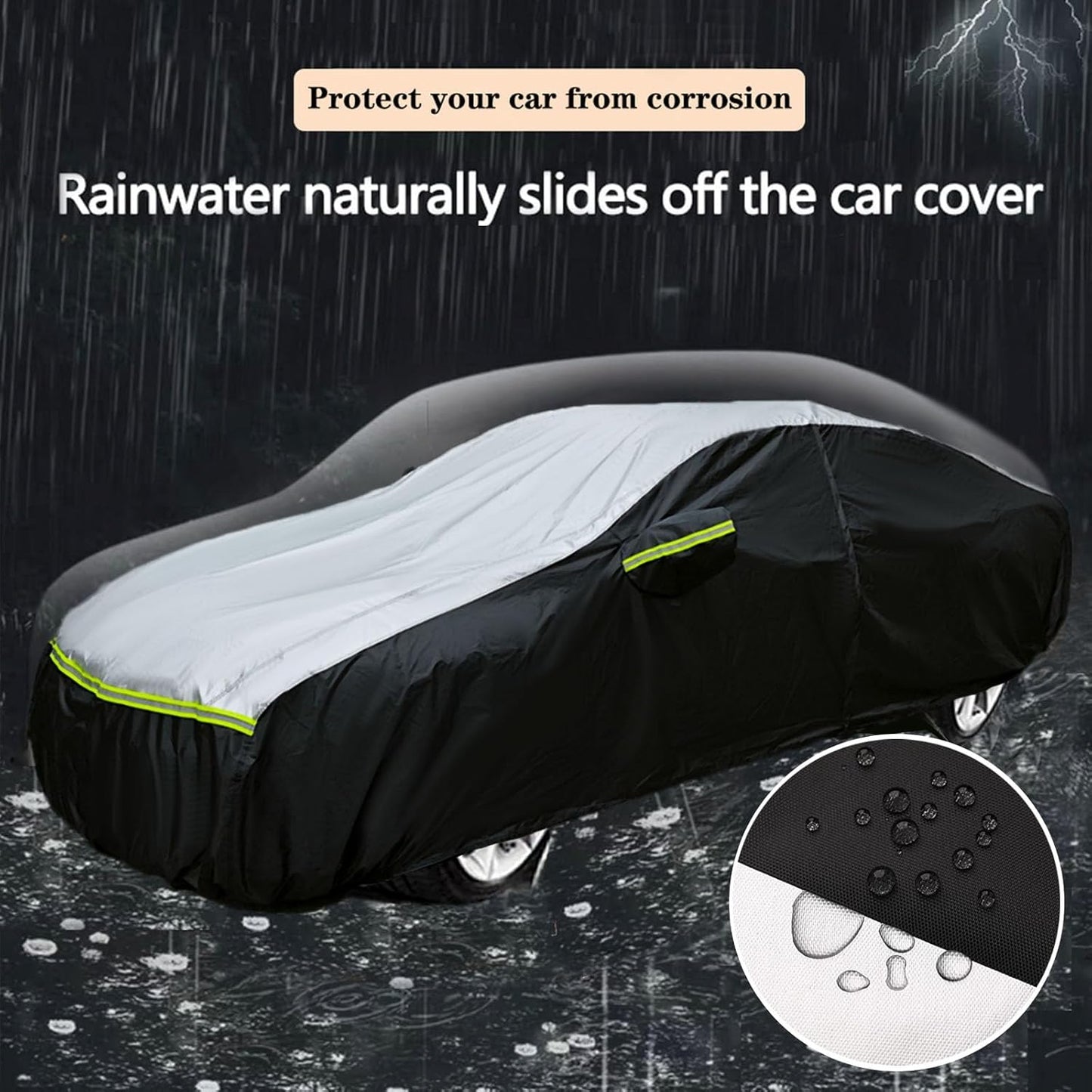 SUV car Cover All Weather Waterproof Murano, Subaru Outback/Solterra，Cadillac XT5/SRX, Buick Envision and Other Models -Outdoor Sunshade Protection with Zipper (Length 188 to 195 inch)