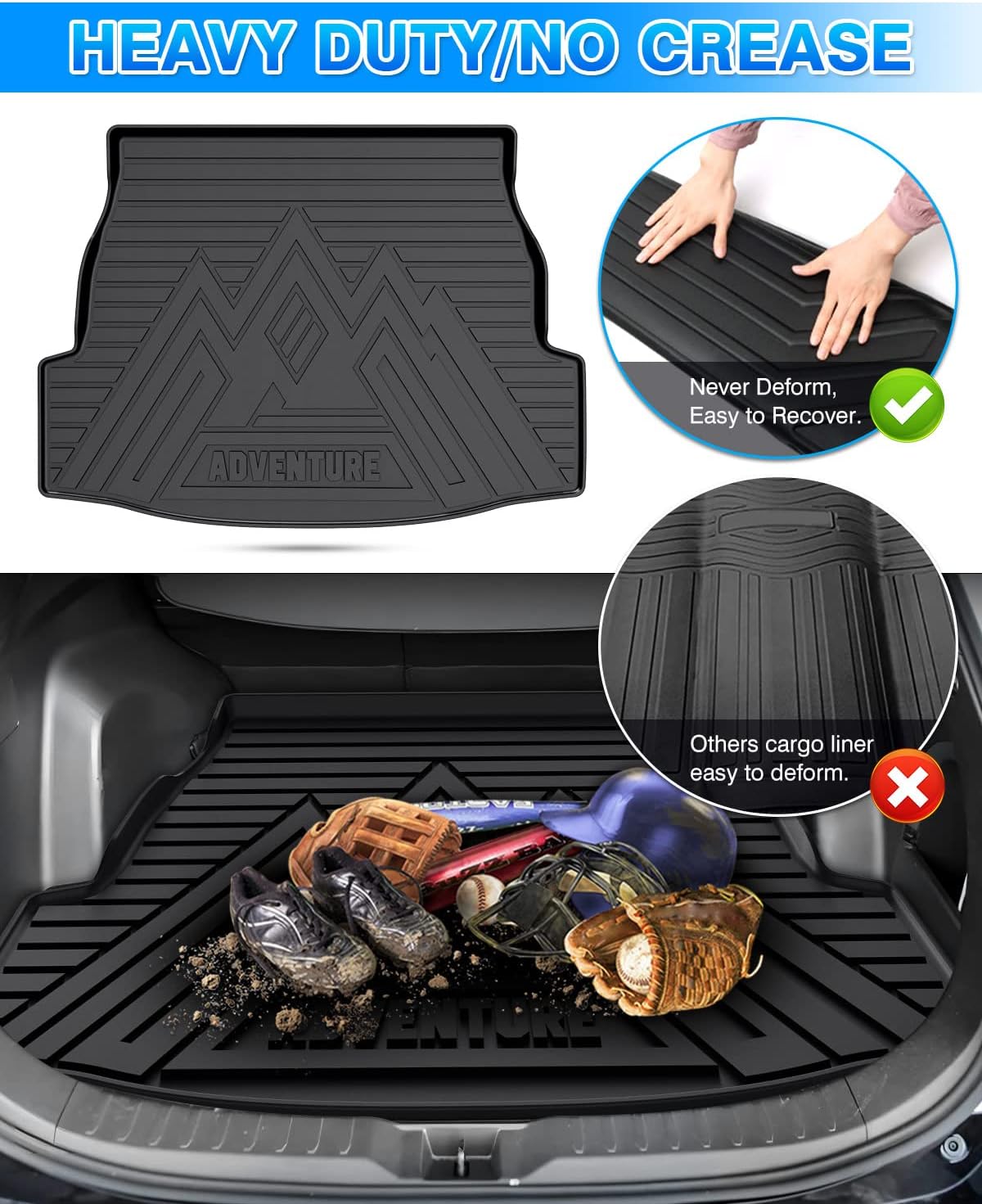 Rav4 Cargo Liner - Trunk Mat for Toyota RAV4 2019-2024 2025, All Weather Cargo Mat for rav4 Accessories, Heavy Duty (Fit for All Models)