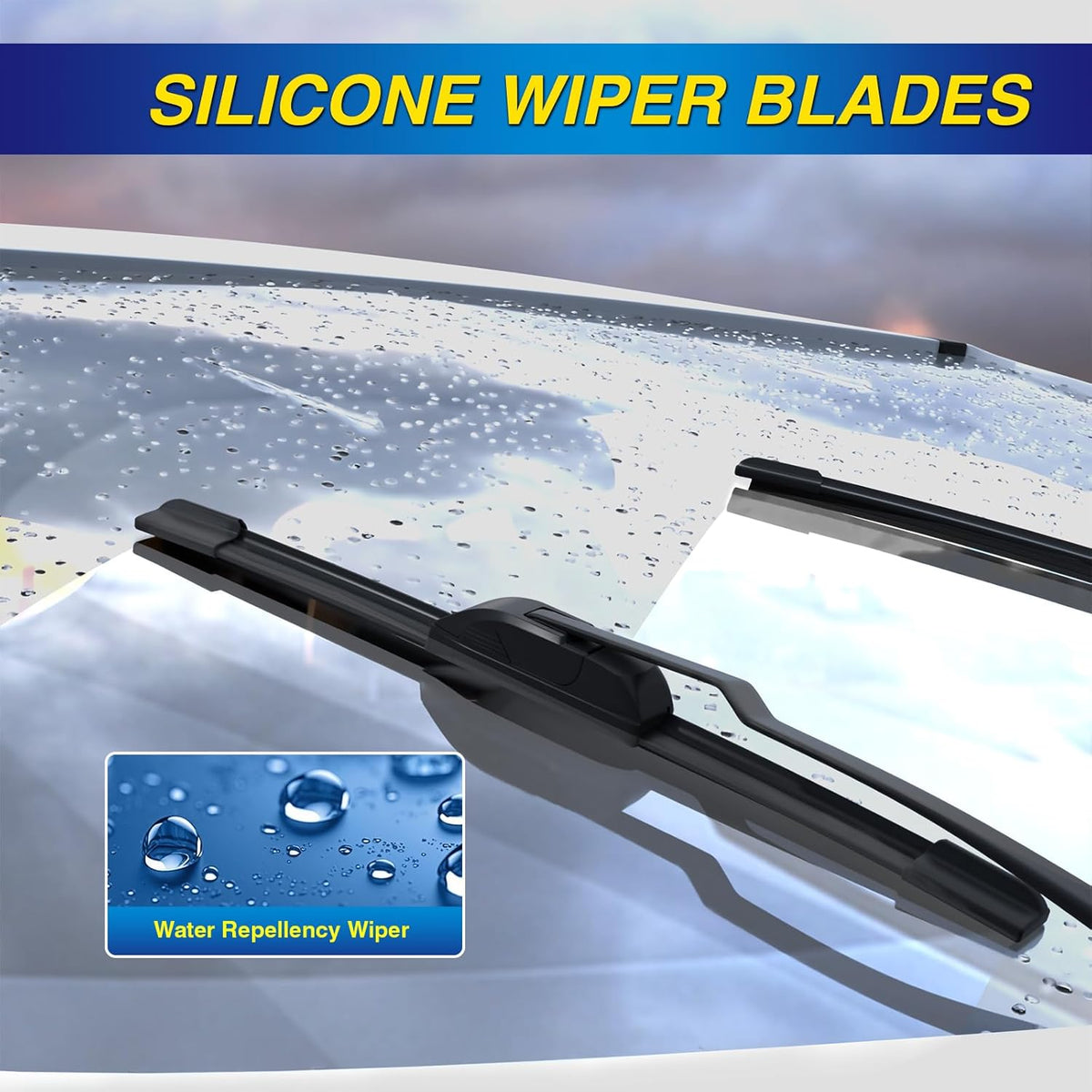 5 PLUS® Silicone Windshield Wipers Replacement for 2007-2014 Ford edge, 2007-2015 Lincoln MKX Wiper Blades(Set of 3),Automotive Replacement Windshield Wiper Blades For My Car-26"/20"/14" - Colors A
