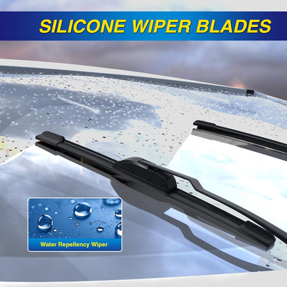 5 PLUS® Silicone Windshield Wipers Replacement for 2007-2014 Ford edge, 2007-2015 Lincoln MKX Wiper Blades(Set of 3),Automotive Replacement Windshield Wiper Blades For My Car-26"/20"/14" - Colors A