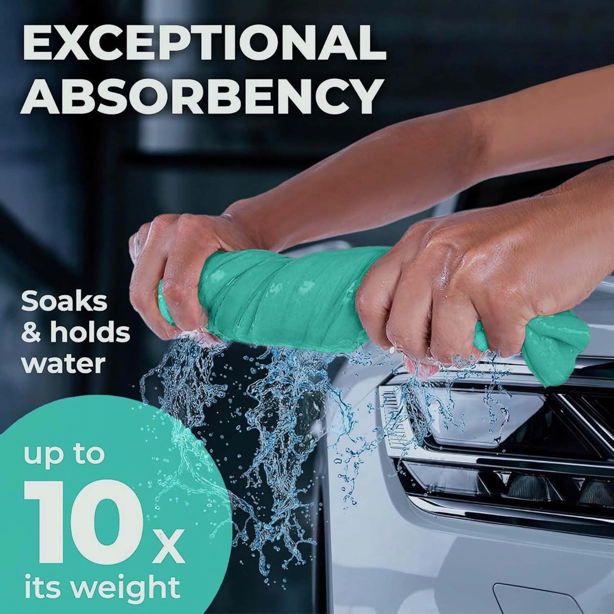 Premium Shammy Cloth for Car Drying - 26”x17” - Super Absorbent Chamois Towel for Car - Scratch-Free, Reusable & Soft