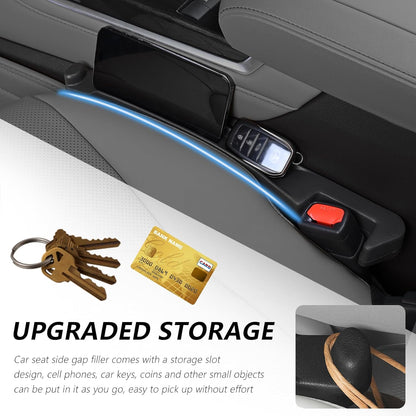 3 in 1 Car Seat Gap Filler Organizer,2PCS Multifunctional Car Seat Gap Plug with Storage Slot & Hook Function,Anti-Drop Cars Gaps Seats Filler Cars Clutter Catcher for SUVs Trucks (Black)