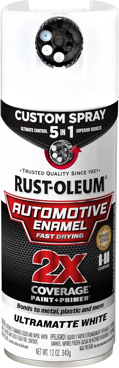 Rust-Oleum 2X Automotive Enamel Custom Spray 5-in-1 Spray Paint, 12 oz, Gloss Clear