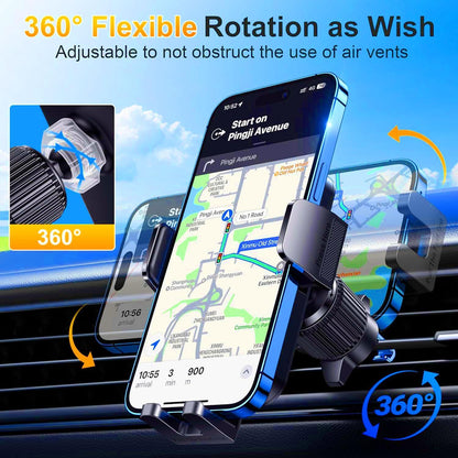 Qifutan Car Phone Holder Mount Phone Mount for Car Windshield Dashboard Air Vent Universal Hands Free Automobile Cell Phone Holder Fit for iPhone Smartphone Camera Mounts