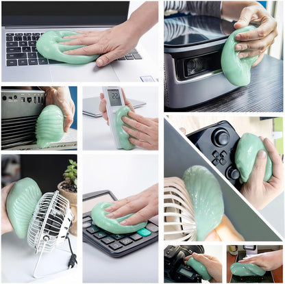 ASFSKY Car Cleaning Gel for Car Detailing Car Cleaning Gel Putty Reusable Keyboard Cleaner Gel Car Putty for Cleaning Dust Universal Cleaning Gel 5 Pack(Green)