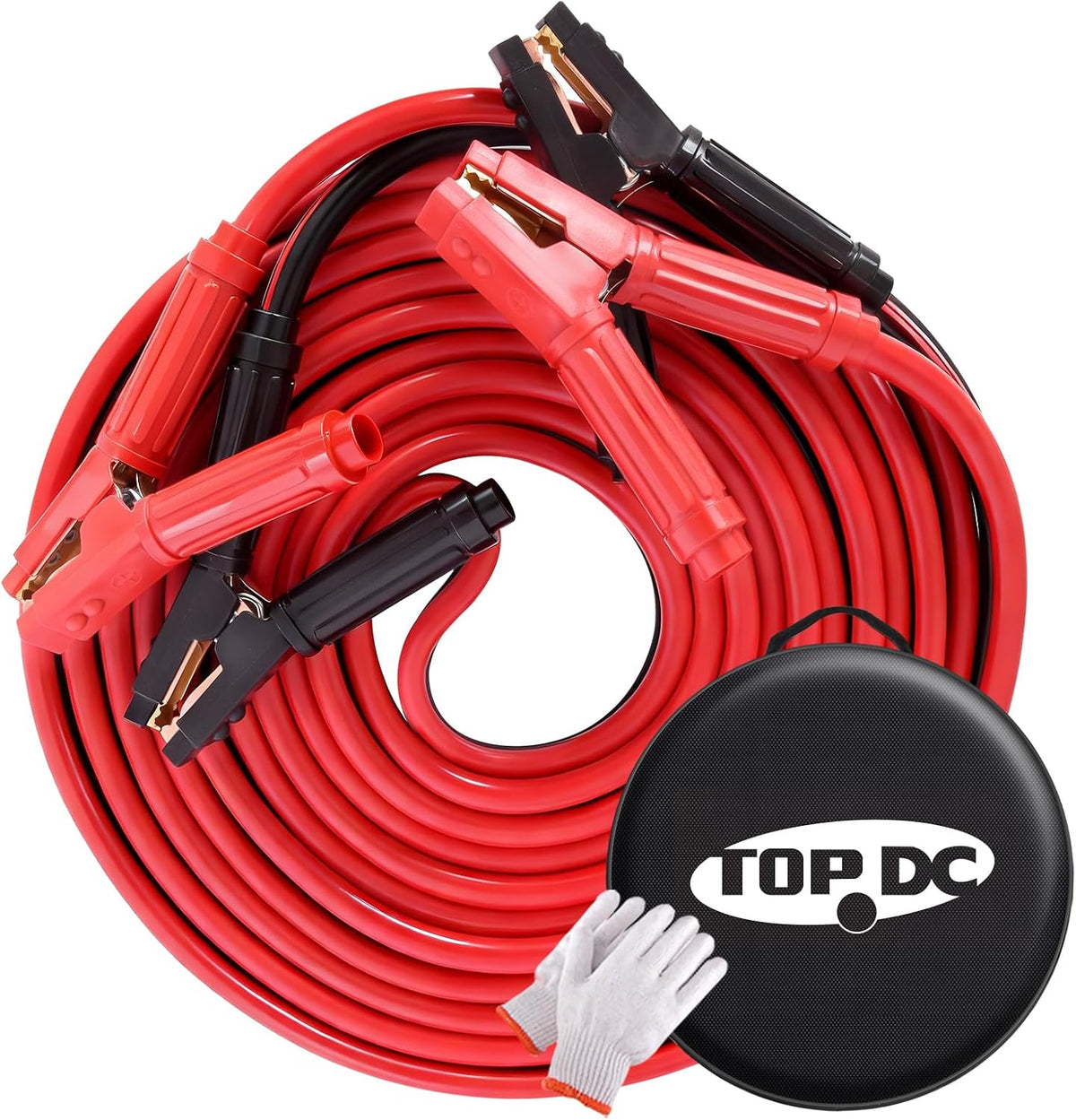 TOPDC 4 Gauge 16 Feet Jumper Cables for Car, SUV and Trucks Battery, Heavy Duty Automotive Booster Cables for Jump Starting Dead or Weak Batteries with Carry Bag, (TD-P0416)